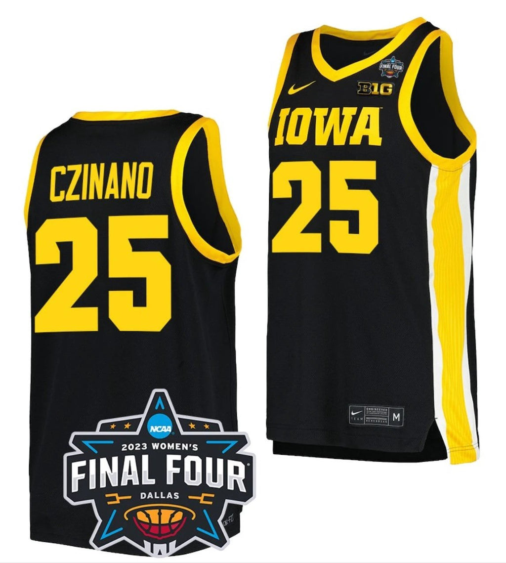 Monika Czinano Jersey Iowa Hawkeyes College Basketball 2023 National Championship Bound Black #25 by My store basketball