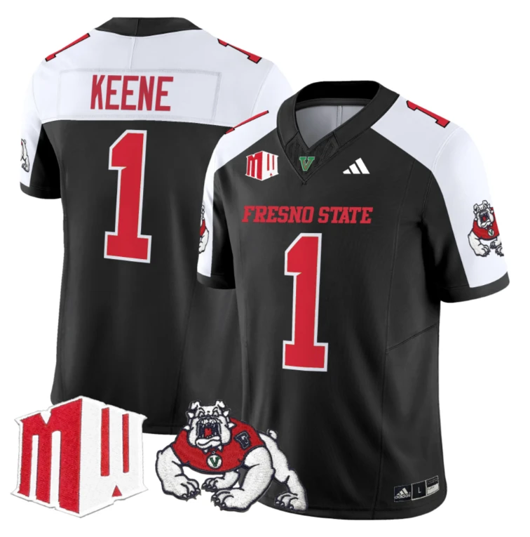 Mikey Keene Jersey #1 Fresno State Bulldogs 2024 Stitched Black Alternate by My Store