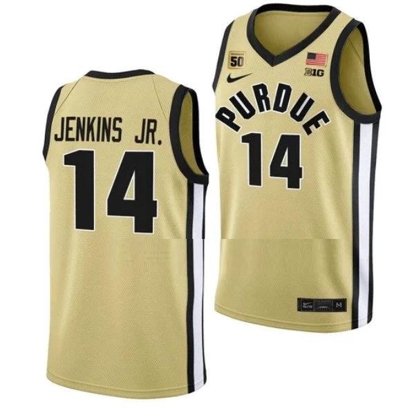 Men's #14 David Jenkins Jr Jersey Purdue Boilermakers College Basketball Jerseys Gold by My store basketball