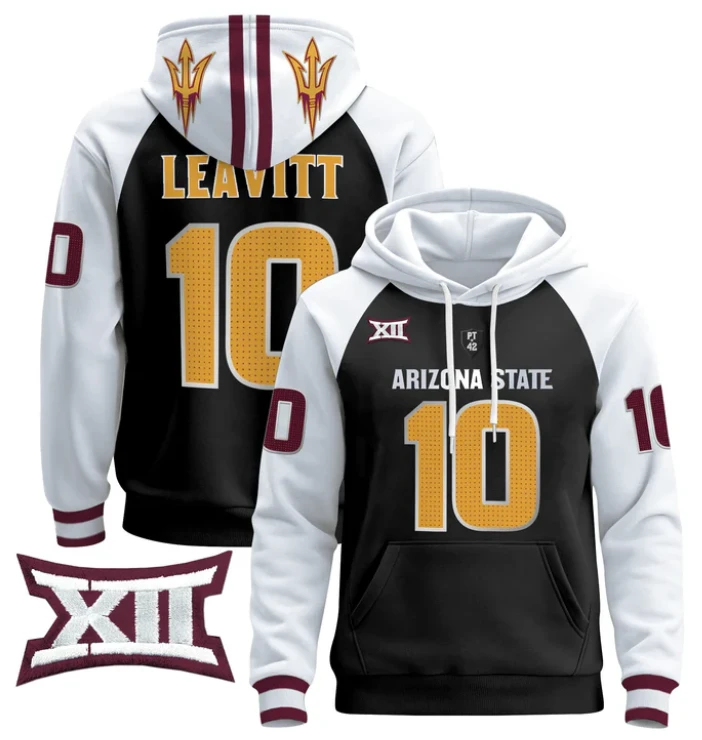 Sam Leavitt Hoodie #10 Arizona State Pullover Stitched V4 by Hoodie Pullover