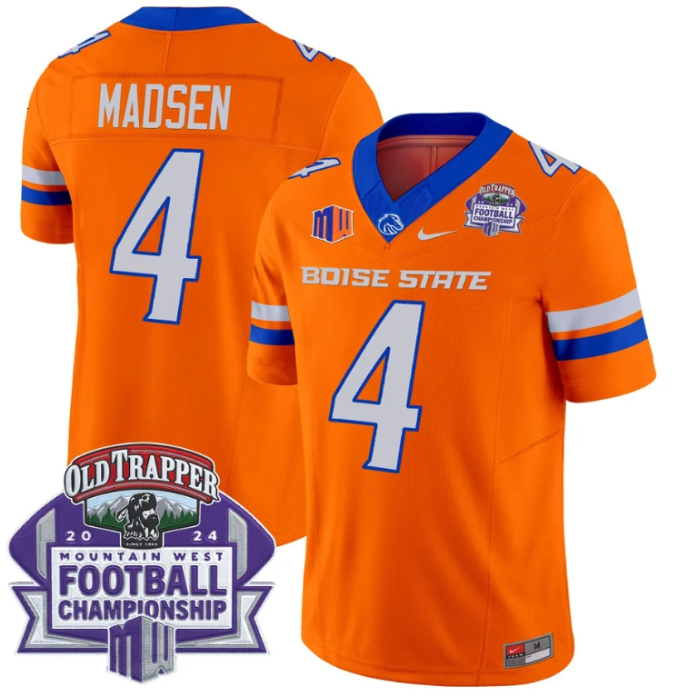 Maddux Madsen Jersey #4 Boise State Broncos 2024 Championship Vapor Orange by My Store