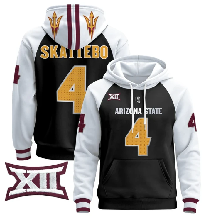Cam Skattebo Hoodie #4 Arizona State Pullover Stitched V4 by Hoodie Pullover