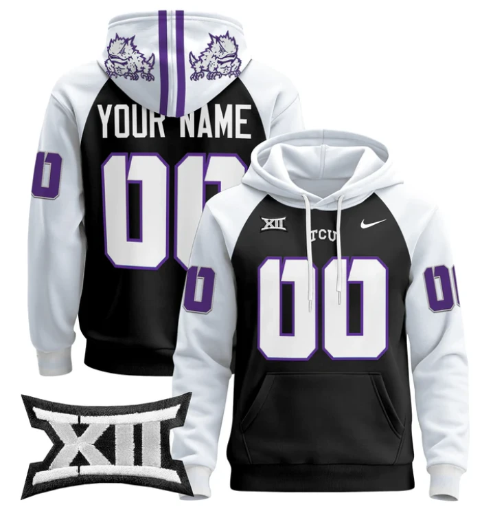 Custom TCU Horned Frogs Hoodie Name, Number 2024 Pullover by Hoodie Pullover
