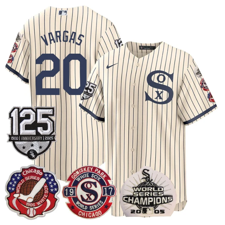 Miguel Vargas Jersey #20 Chicago White Sox 125th Anniversary World Series Champions Field Of Dream by My Store