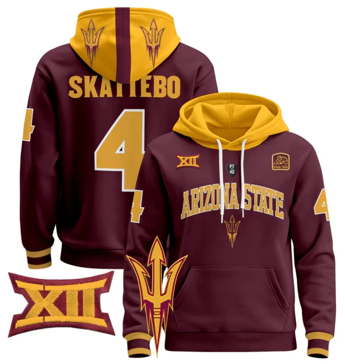 Cam Skattebo Hoodie #4 Arizona State Sun Devils Pullover by Hoodie Pullover