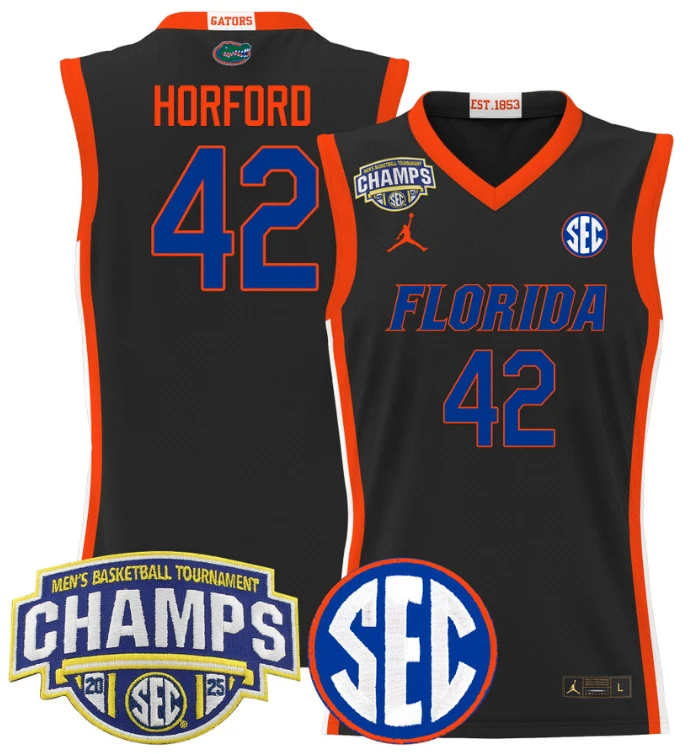 Men Al Horford Jersey #42 Florida Gators 2025 SEC Champions Stitched Black by My store basketball