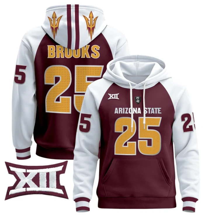 DeCarlos Brooks Hoodie #25 Arizona State Pullover V4 by Hoodie Pullover