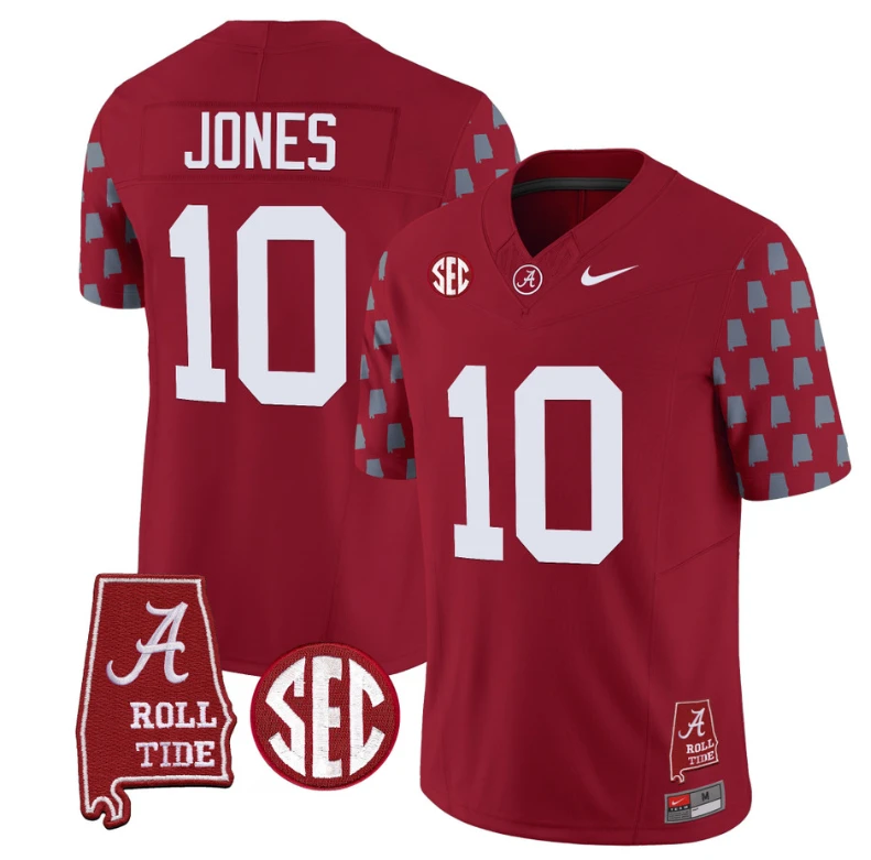 Mac Jones Jersey #10 Alabama Crimson Tide Vapor College Football Limited Stitched Crimson by My Store