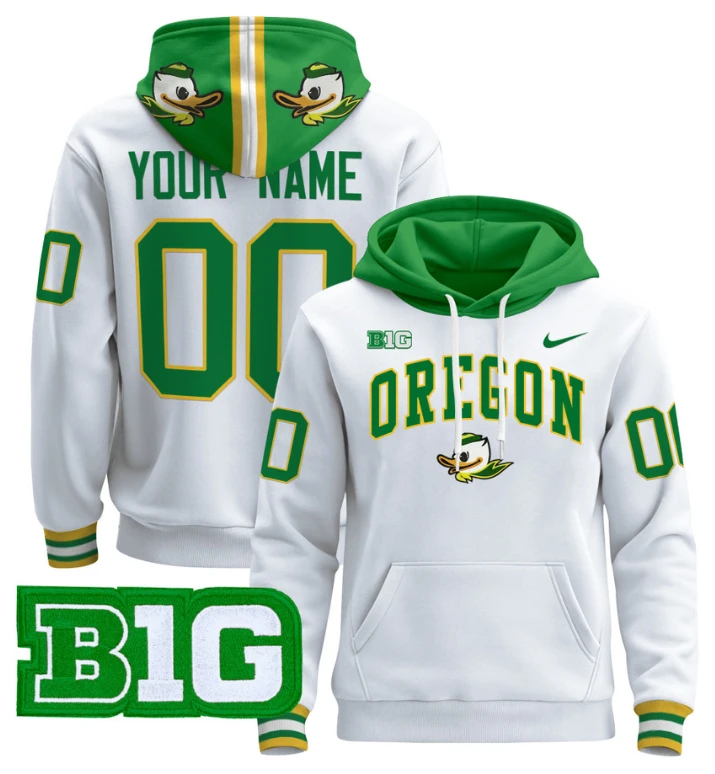 Men's Custom Oregon Ducks Hoodie 2024 Pullover V4 by Hoodie Pullover
