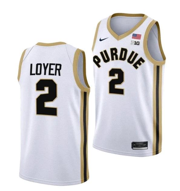 Men's #2 Fletcher Loyer Jersey Purdue Boilermakers College Basketball Jerseys White by My store basketball