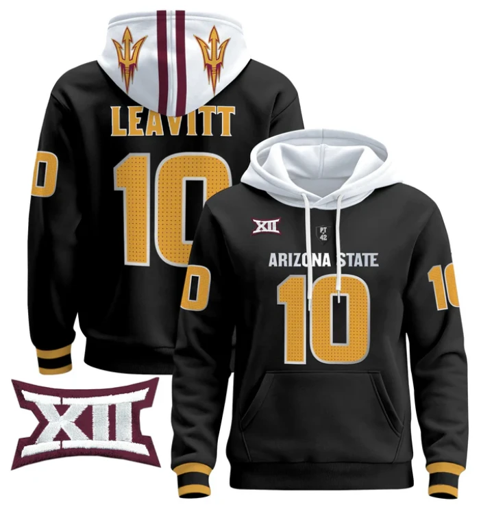 Sam Leavitt Hoodie #10 Arizona State Pullover Stitched V4 by Hoodie Pullover
