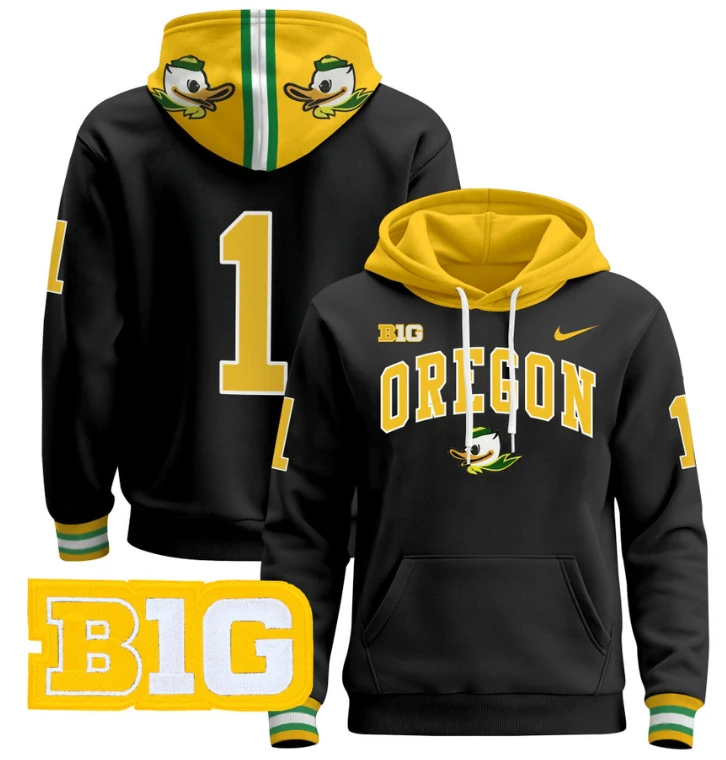Men's The Team Hoodie #1 Oregon Ducks 2024 Pullover V2 by Hoodie Pullover