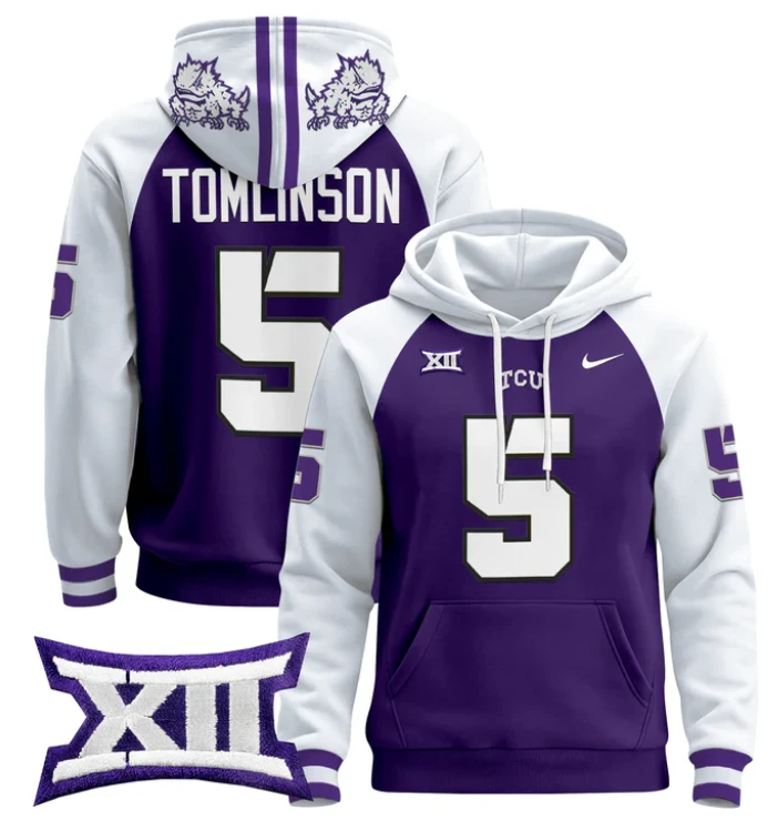 LaDainian Tomlinson Hoodie #8 TCU Horned Frogs Pullover by Hoodie Pullover
