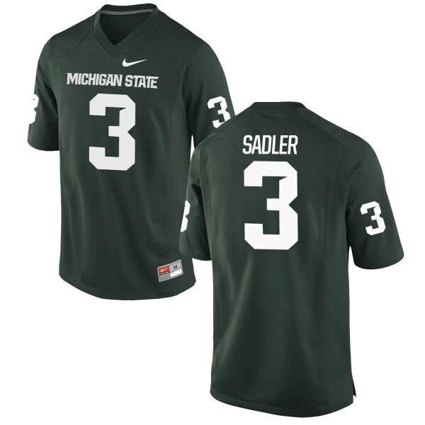 Michigan State Spartans #3 Mike Sadler NCAA College Football Jersey Green by My Store