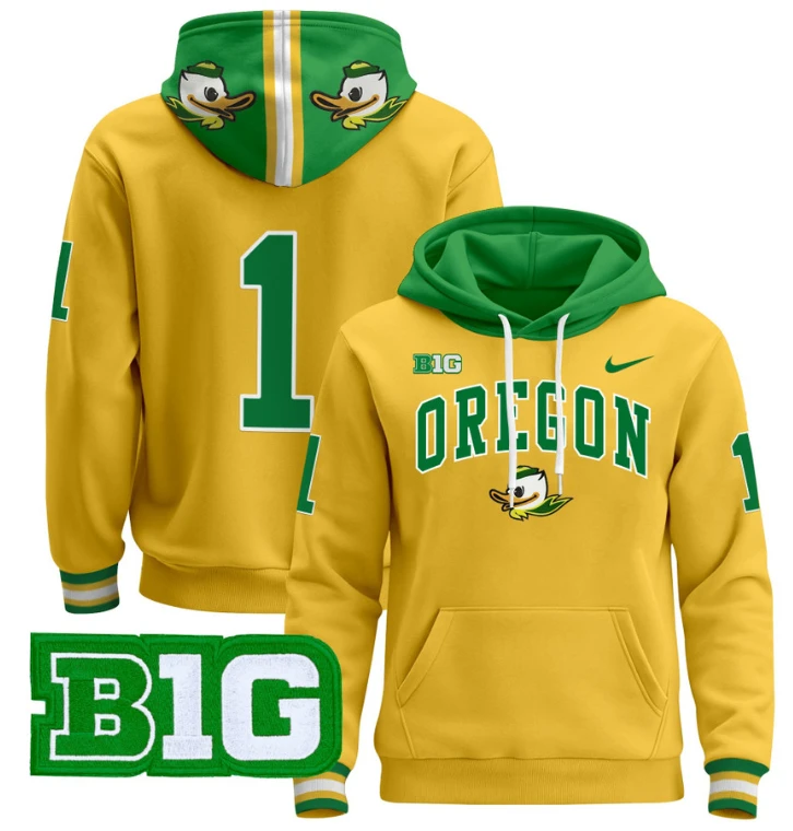 Men's The Team Hoodie #1 Oregon Ducks 2024 Pullover V2 by Hoodie Pullover