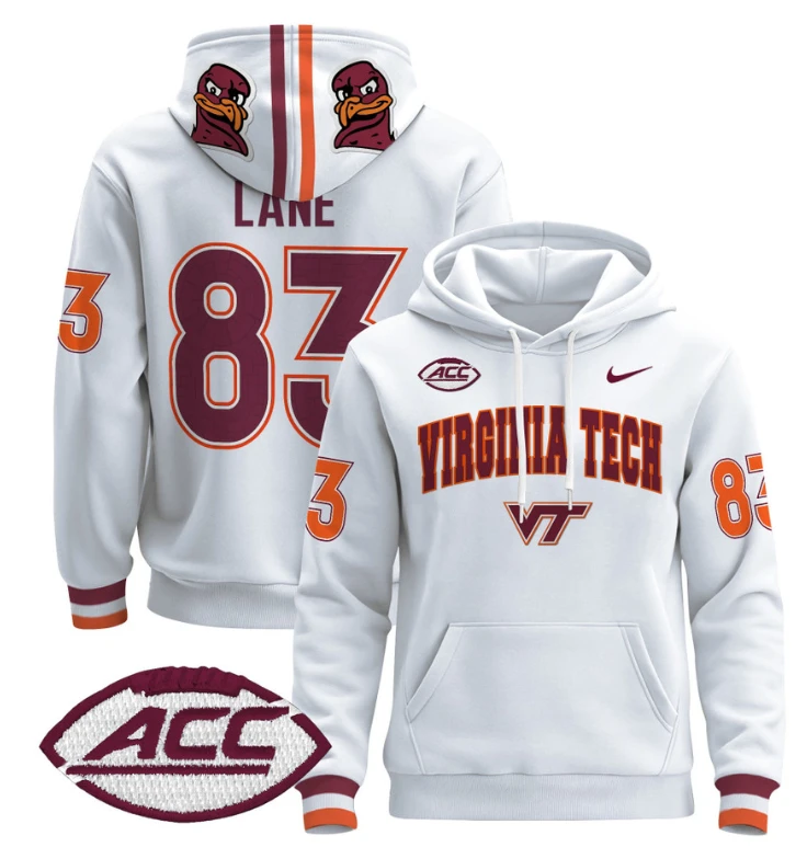 Jaylin Lane Hoodie #83 Virginia Tech Hokies Pullover by Hoodie Pullover
