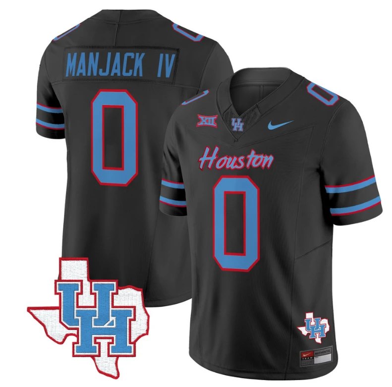 Manjack IV Jersey #0 Houston Cougars Oilers Inspired Vapor College Football Limited Stitched Black by My Store