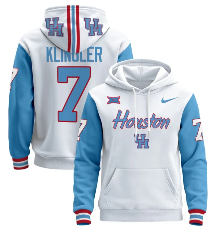 David Klingler Hoodie #7 Houston Cougars 2024 Pullover Stitched by Hoodie Pullover