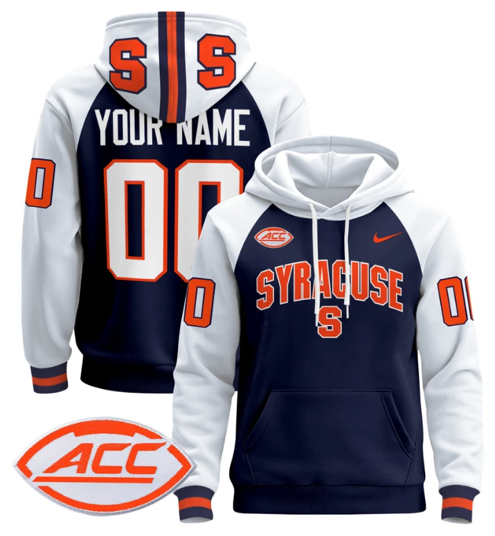 Men's Custom Syracuse Orange Hoodie 2024 Pullover V2 by Hoodie Pullover
