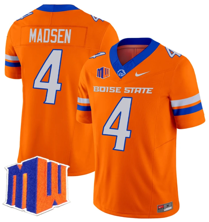 Maddux Madsen Jersey #4 Boise State Broncos Vapor Limited College Football Stitched Orange by My Store