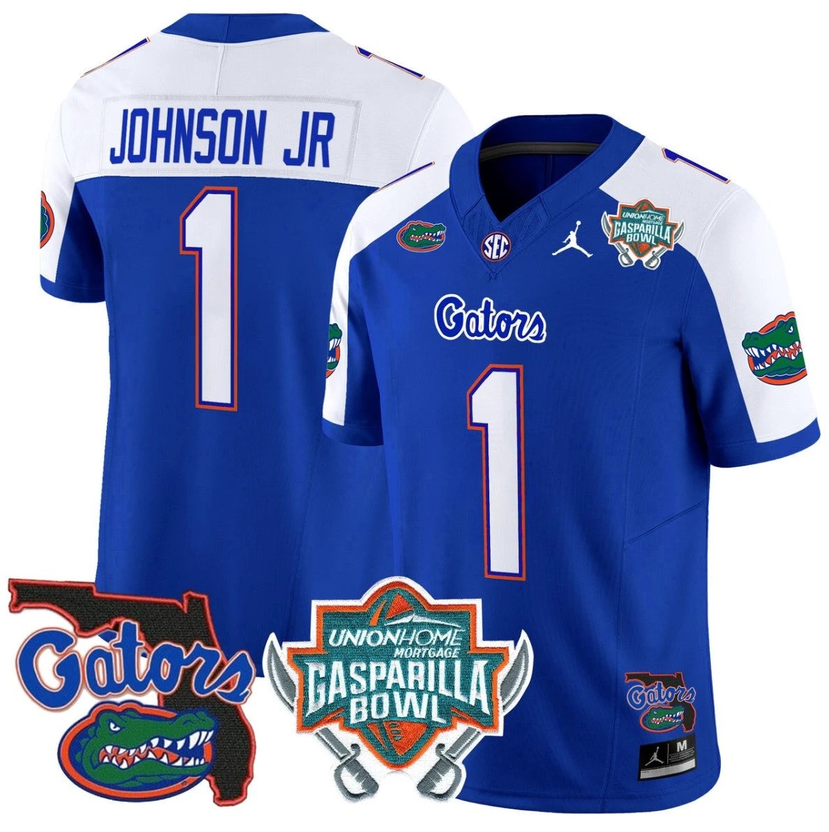 Montrell Johnson Jr Jersey #1 Florida Gators 2025 Gasparilla Bowl Patch Royal Alternate by My Store