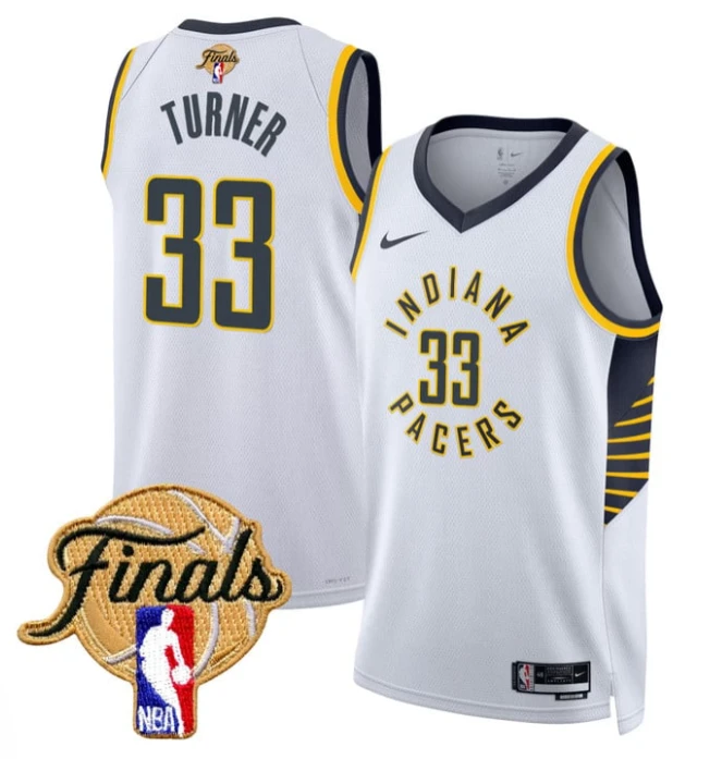 Myles Turner Jersey #33 Indiana Pacers 2025 Finals Swingman Stitched Association by My store basketball