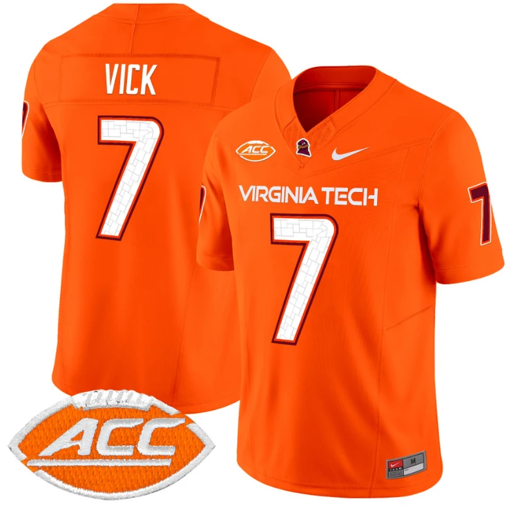 Michael Vick Jersey #7 Virginia Tech Hokies Vapor Limited College Football Orange by My Store