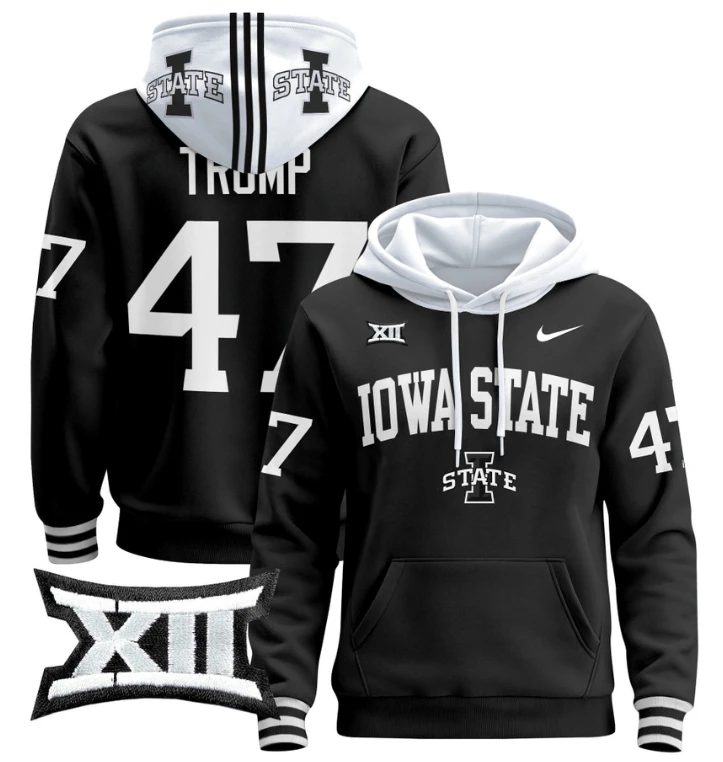 Men's Donald Trump Hoodie #47 Iowa State Cyclones 2024 Pullover V2 by Hoodie Pullover