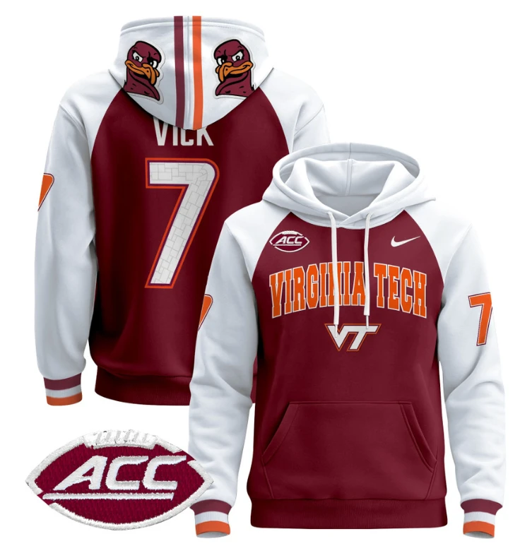 Michael Vick Hoodie #7 Virginia Tech Hokies Pullover by Hoodie Pullover