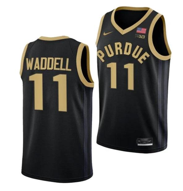 Men's #11 Brian Waddell Jersey Purdue Boilermakers College Basketball Jerseys Black by My store basketball