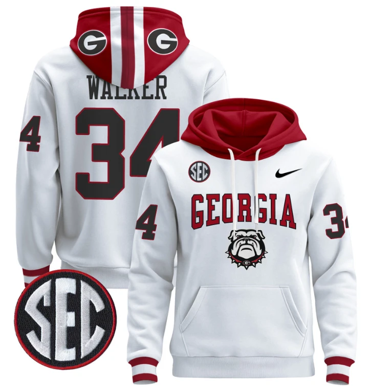 Men's Herschel Walker Hoodie #34 Georgia Bulldogs 2024 Pullover V2 by Hoodie Pullover