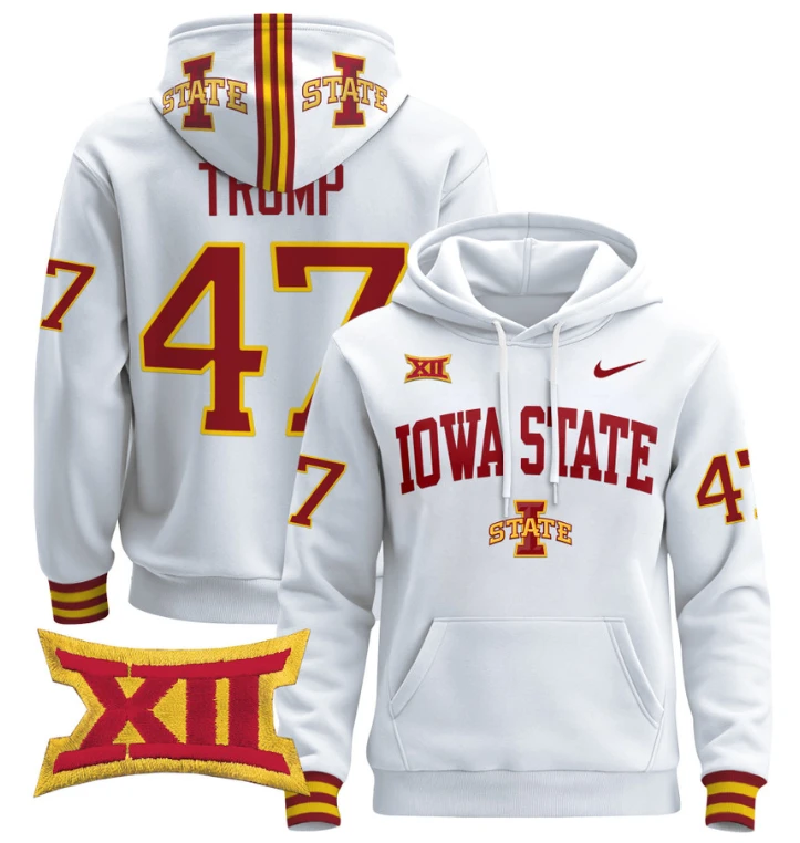 Men's Donald Trump Hoodie #47 Iowa State Cyclones 2024 Pullover V2 by Hoodie Pullover