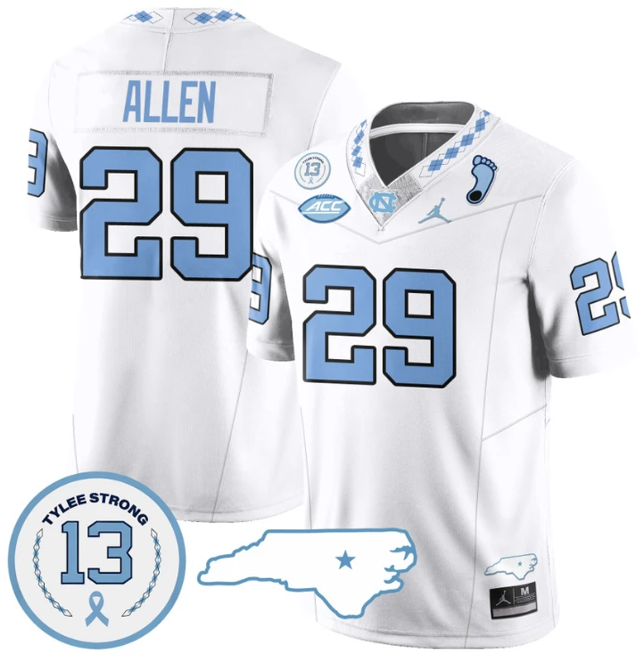 Marcus Allen Jersey #29 North Carolina Tar Heels Vapor College Football Stitched White by My Store