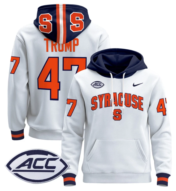 Men's Donald Trump Hoodie #47 Syracuse Orange 2024 Pullover V2 by Hoodie Pullover