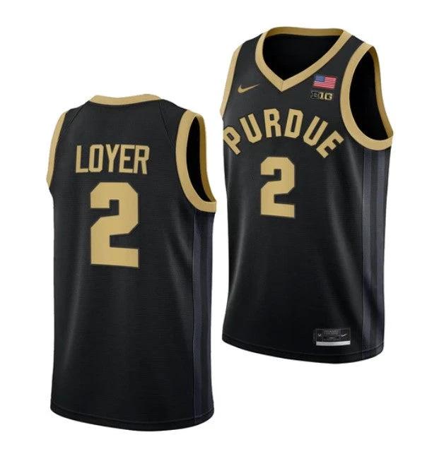 Men's #2 Fletcher Loyer Jersey Purdue Boilermakers College Basketball Jerseys Black by My store basketball
