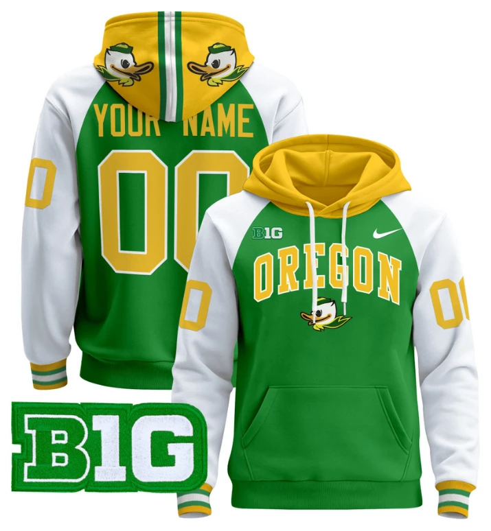 Men's Custom Oregon Ducks Hoodie 2024 Pullover V4 by Hoodie Pullover
