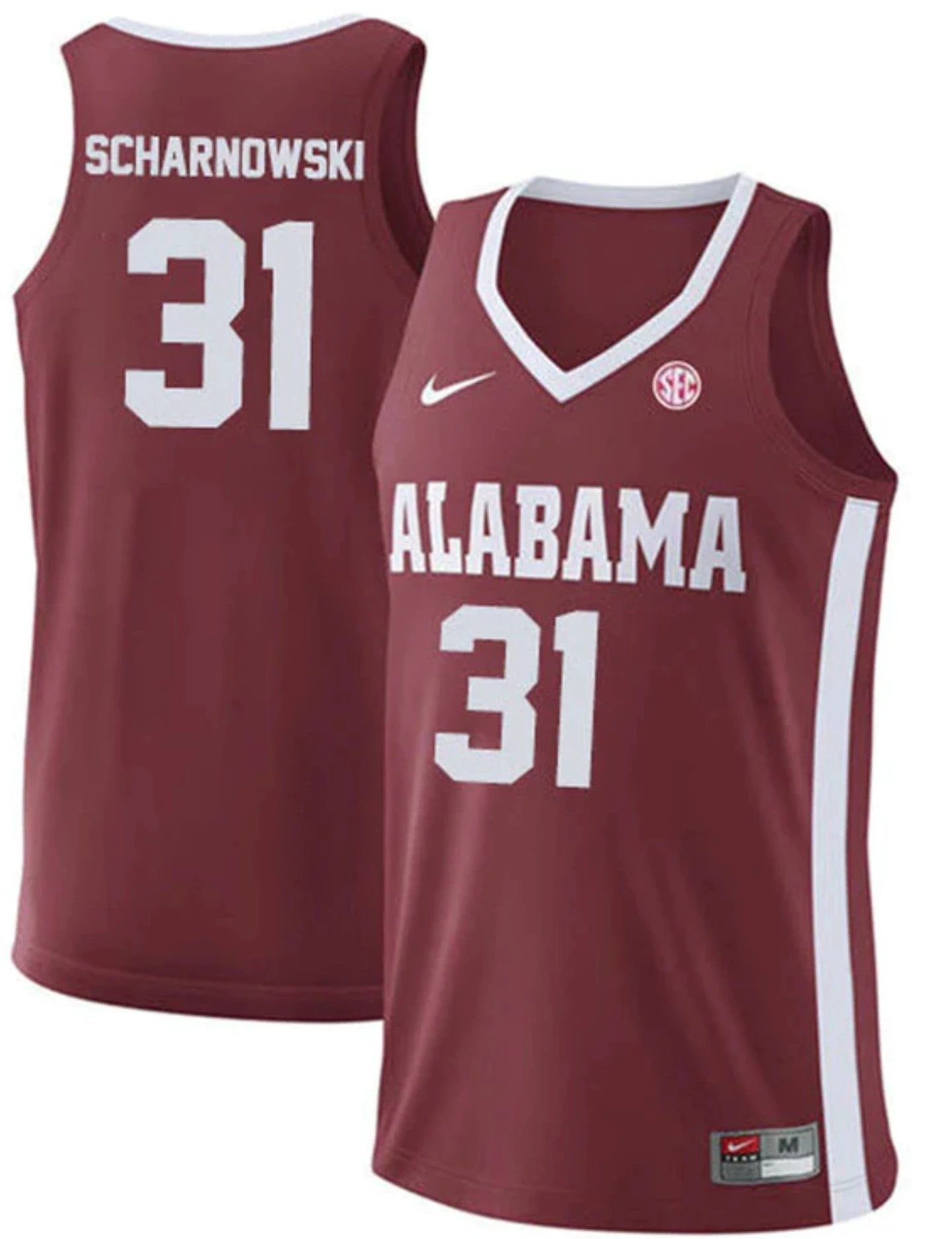 Max Scharnowski Jersey Alabama Crimson Tide College Basketball Replica Crimson #31 by My store basketball