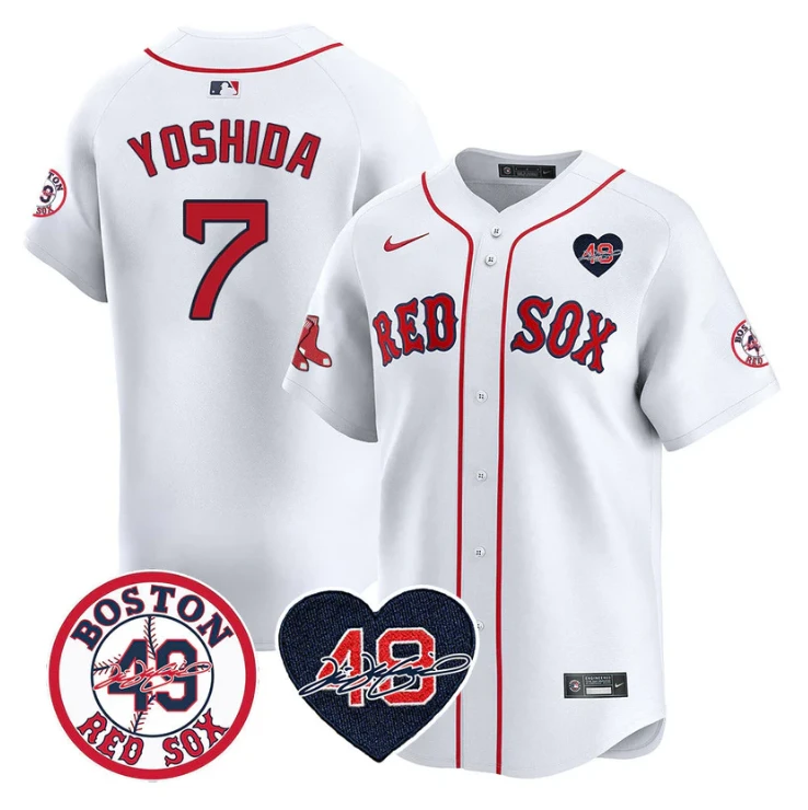 Masataka Yoshida Jersey #7 Boston Red Sox Tim Wakefield Memorial Patch Stitched White by My Store