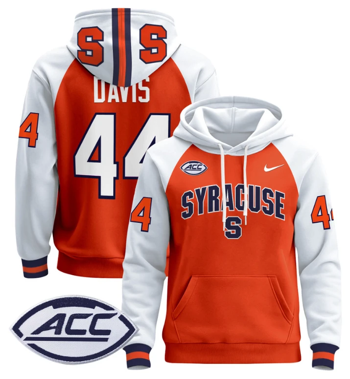 Men's Ernie Davis Hoodie #44 Syracuse Orange 2024 Pullover V2 by Hoodie Pullover