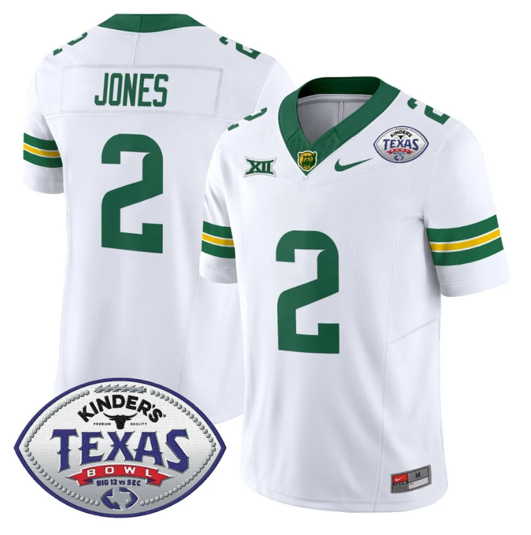 Matt Jones Jersey #2 Baylor Bears 2024 Texas Bowl Football Stitched White by NCAA Football Jersey