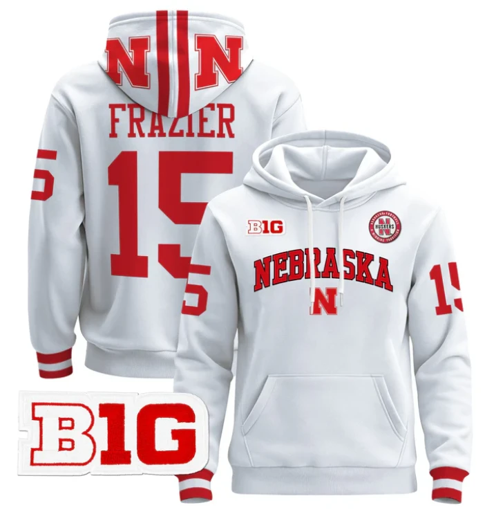 Men's Tommie Frazier Hoodie #15 Nebraska Cornhuskers 2024 Pullover by Hoodie Pullover