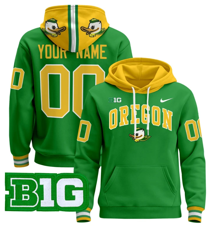 Men's Custom Oregon Ducks Hoodie 2024 Pullover V4 by Hoodie Pullover