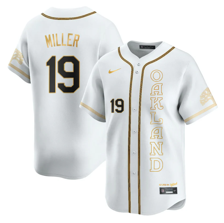 Mason Miller Jersey #19 Oakland Athletics City Connect Concept Stitched White Gold by My Store