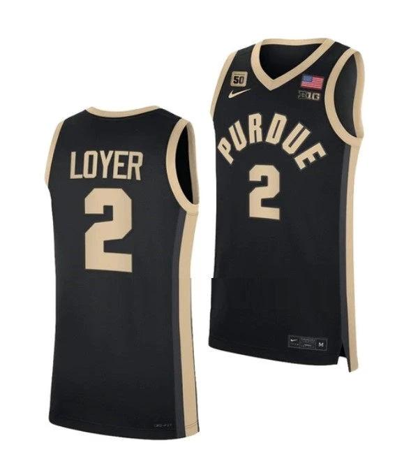 Men's #2 Fletcher Loyer Jersey Purdue Boilermakers College Basketball Jerseys Black 2022 by My store basketball