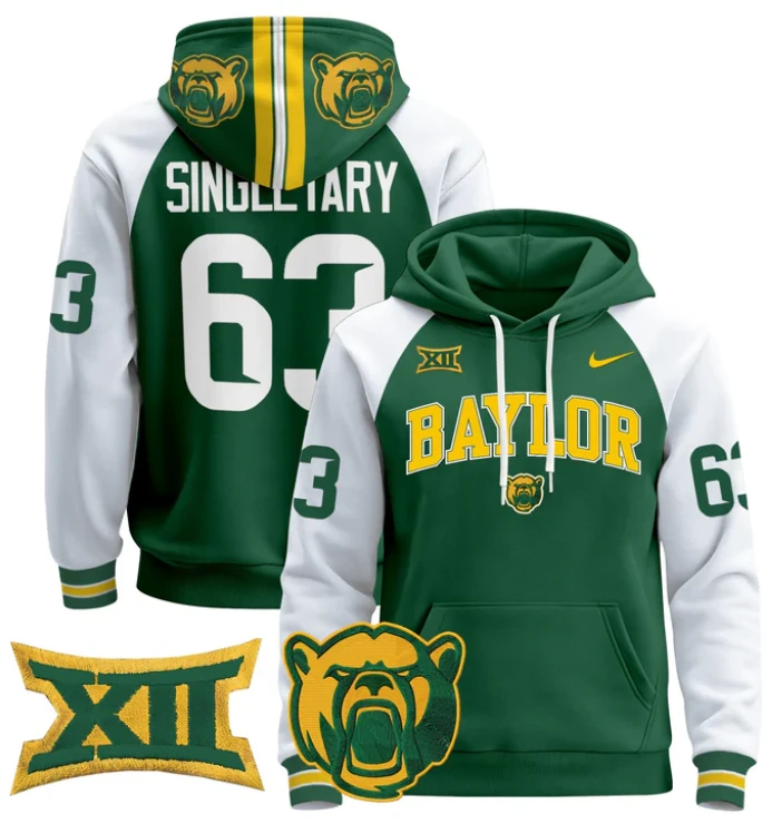 Mike Singletary Hoodie #63 Baylor Bears 2024 Pullover V2 by Hoodie Pullover