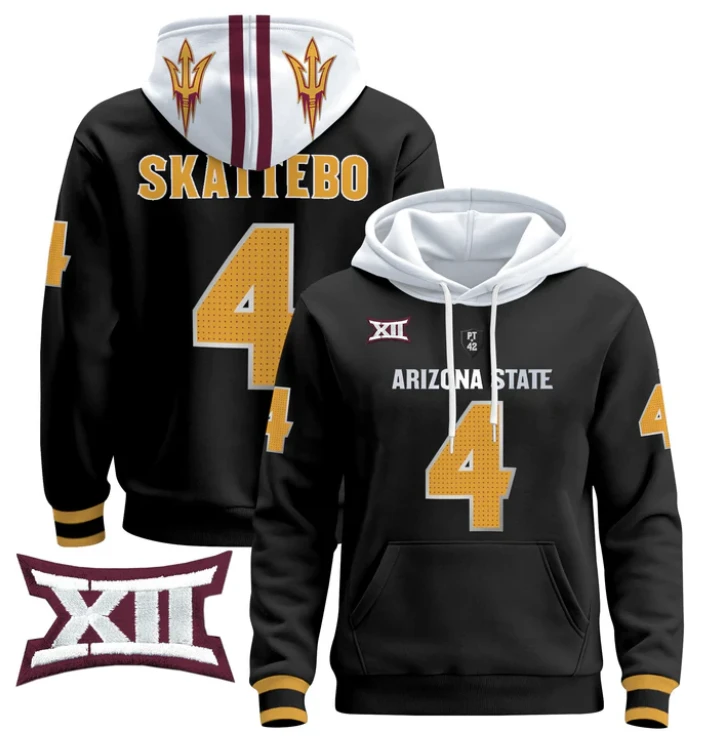 Cam Skattebo Hoodie #4 Arizona State Pullover Stitched V4 by Hoodie Pullover