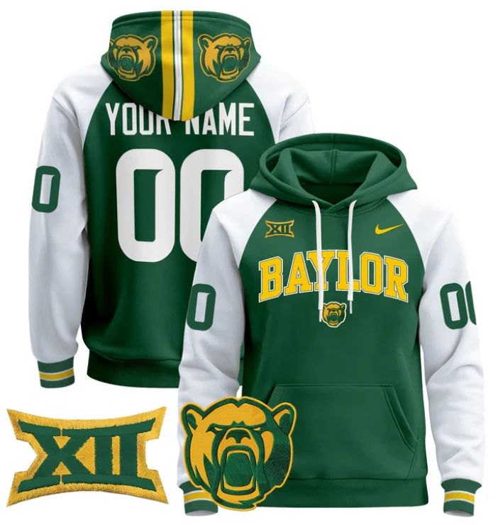 Custom Baylor Bears Hoodie 2024 Pullover Name, Number V2 by Hoodie Pullover