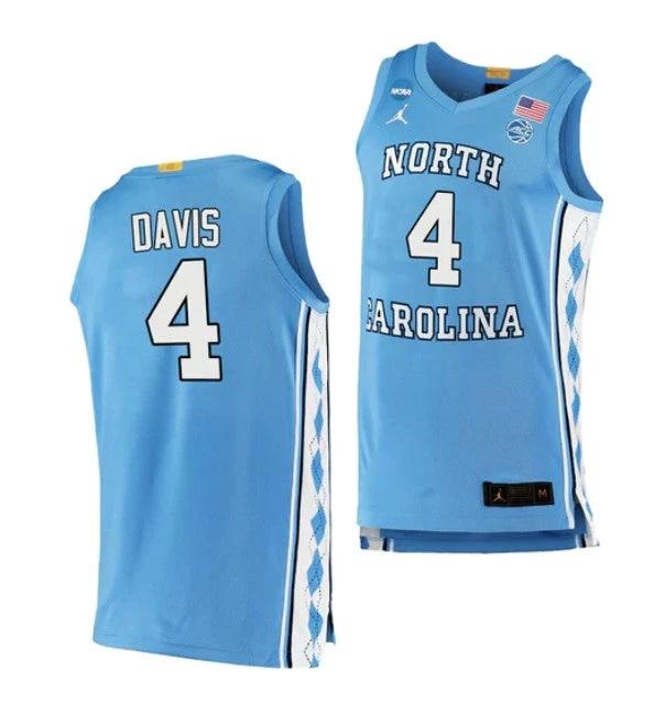 Men's #4 R.J. Davis Jersey North Carolina Tar Heels College Basketball Jerseys Blue by My store basketball