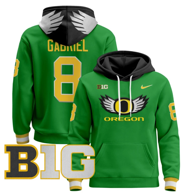 Dillon Gabriel Hoodie #8 Oregon Ducks 2024 Pullover V3 Stitched Black White by Hoodie Pullover