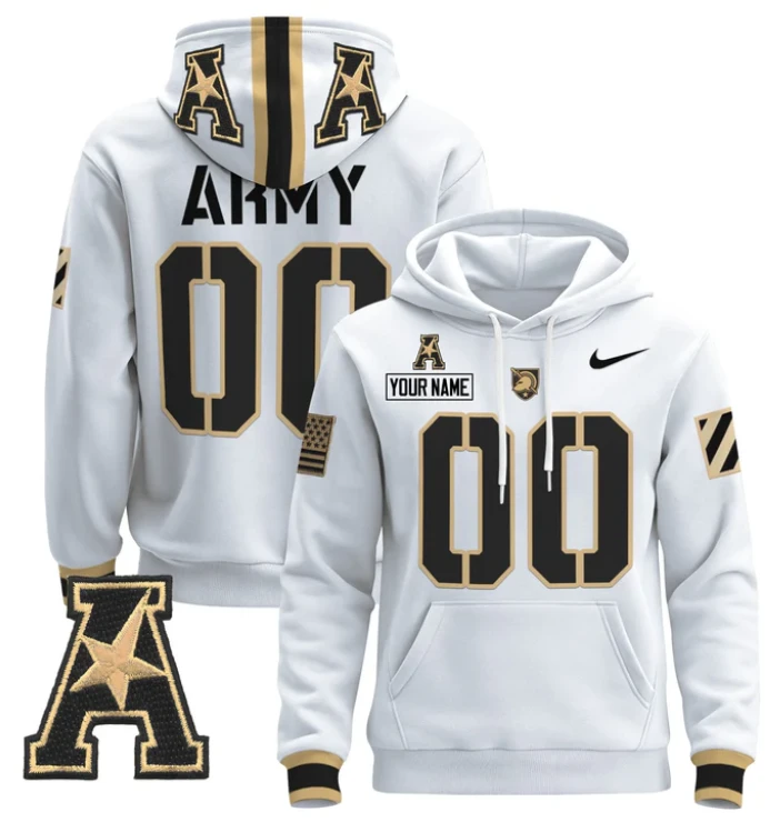 Men's Custom Army Black Knights Hoodie Name, Number 2024 Pullover by Hoodie Pullover